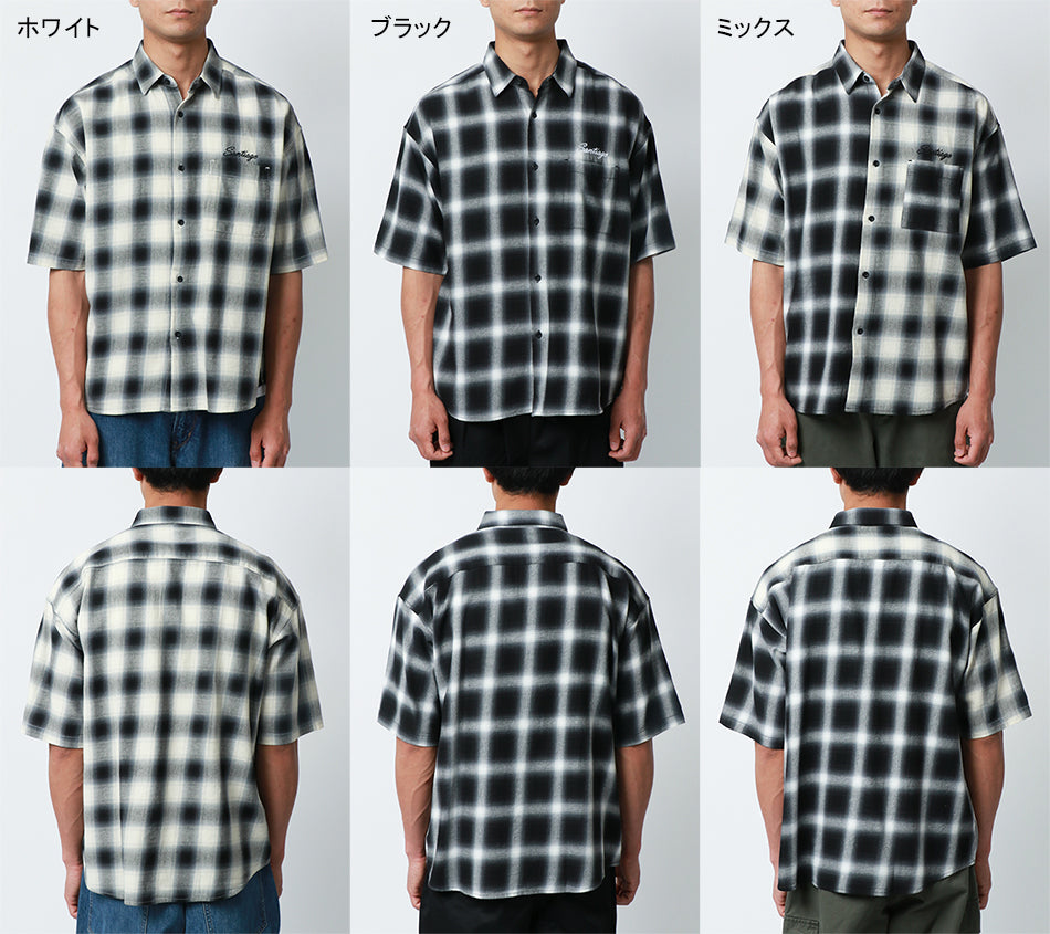 MRU チェックシャツ メンズ 半袖(2142680103)