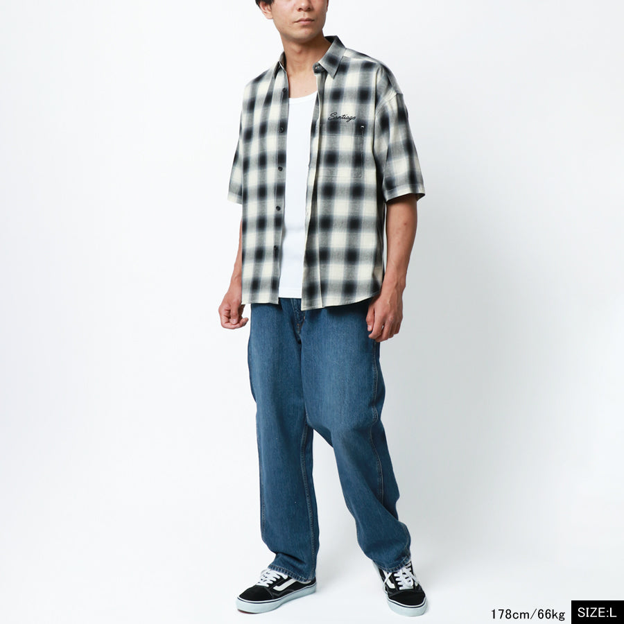 MRU チェックシャツ メンズ 半袖(2142680103)