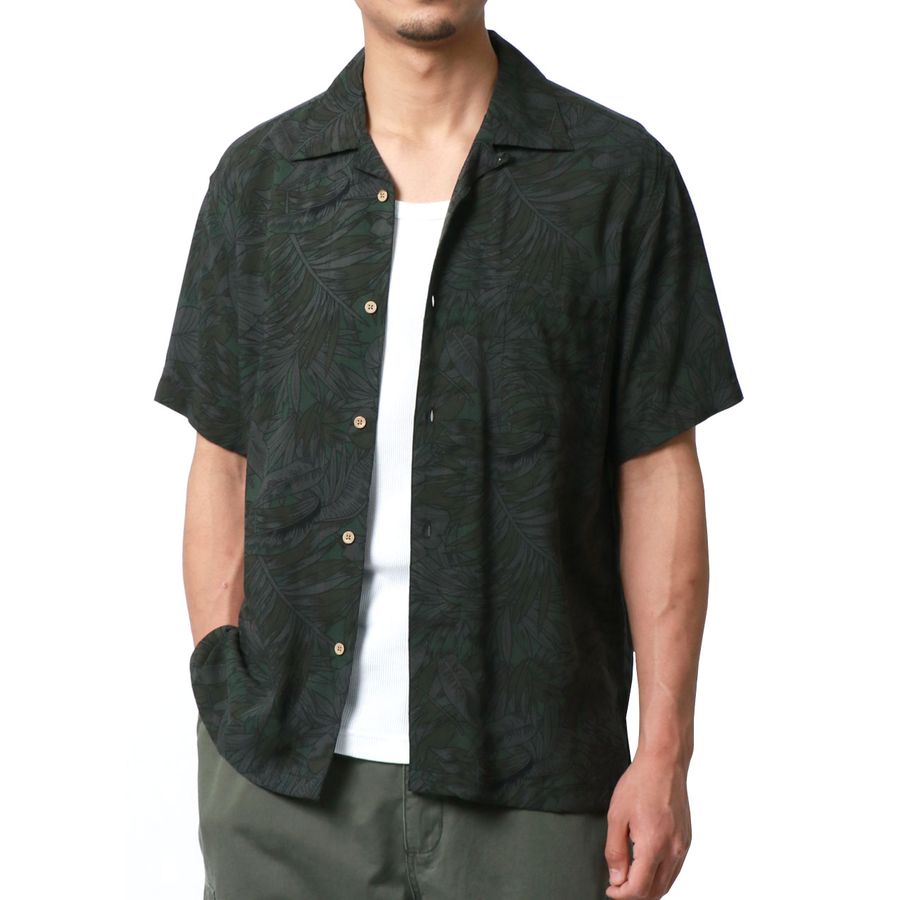 marukawa アロハシャツ 半袖 総柄 レーヨン オープンカラーシャツ ALOHA ハワイ ハワイアン(2152820087)