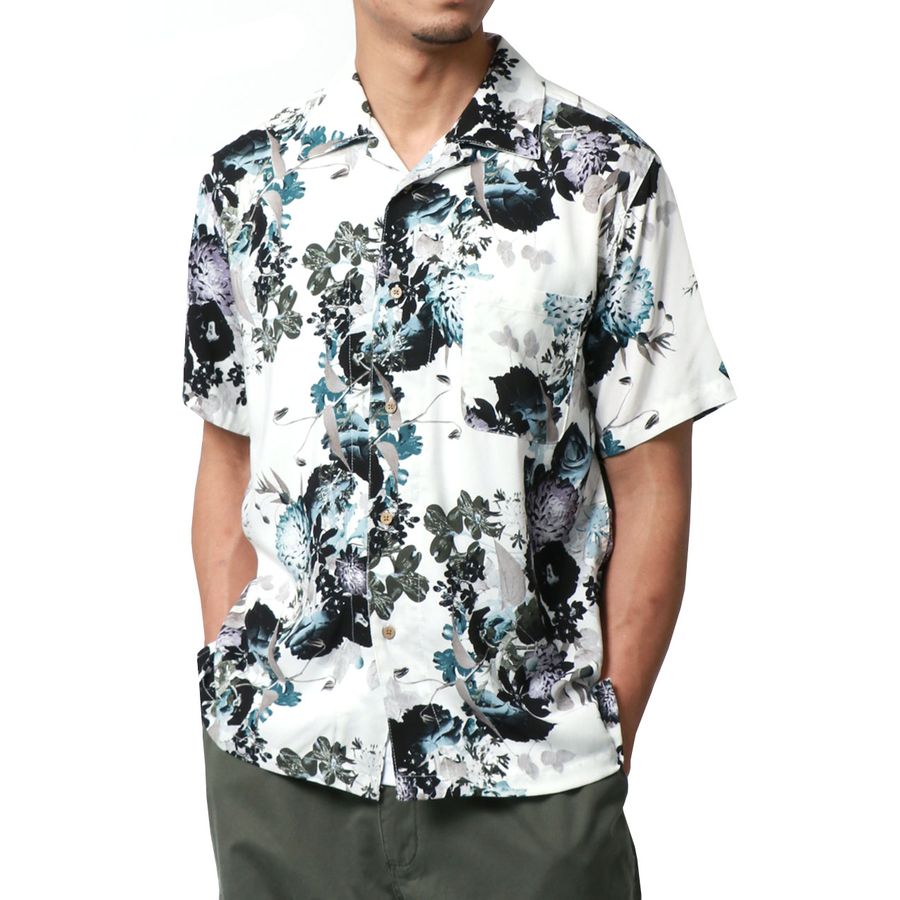 marukawa アロハシャツ 半袖 総柄 レーヨン オープンカラーシャツ ALOHA ハワイ ハワイアン(2152820087)