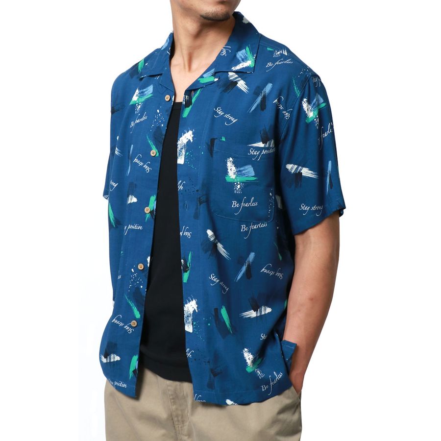 marukawa アロハシャツ 半袖 総柄 レーヨン オープンカラーシャツ ALOHA ハワイ ハワイアン(2152820087)