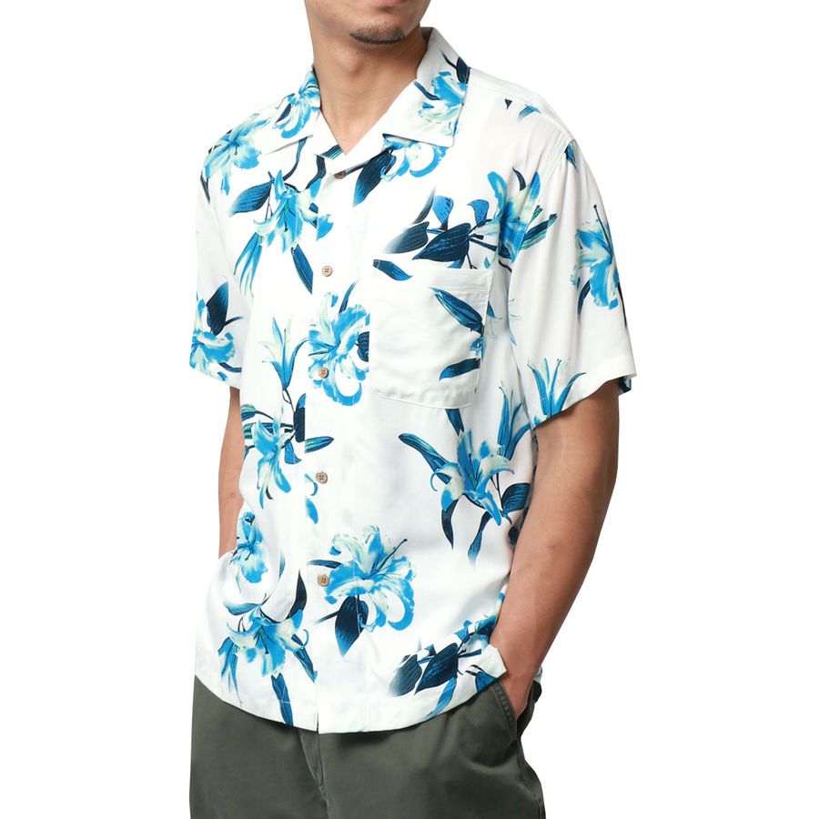 marukawa アロハシャツ 半袖 総柄 レーヨン オープンカラーシャツ ALOHA ハワイ ハワイアン(2152820087)
