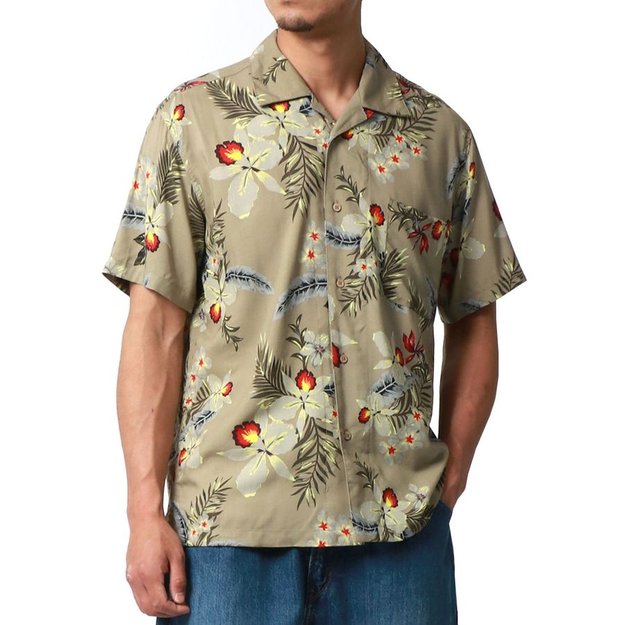 marukawa アロハシャツ 半袖 総柄 レーヨン オープンカラーシャツ ALOHA ハワイ ハワイアン(2152820087)