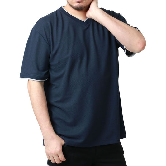 【大きいサイズ】DISCUS ディスカス 大きいサイズ Tシャツ 吸汗速乾 抗菌消臭 Vネック ワッフル 無地 半袖(6812280879)