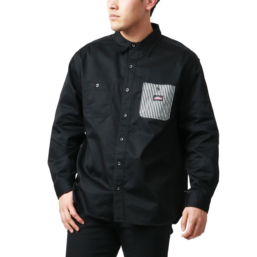 【大きいサイズ】Dickies ディッキーズ 大きいサイズ ツイル バック ロゴ プリント シャツ(6842280598)