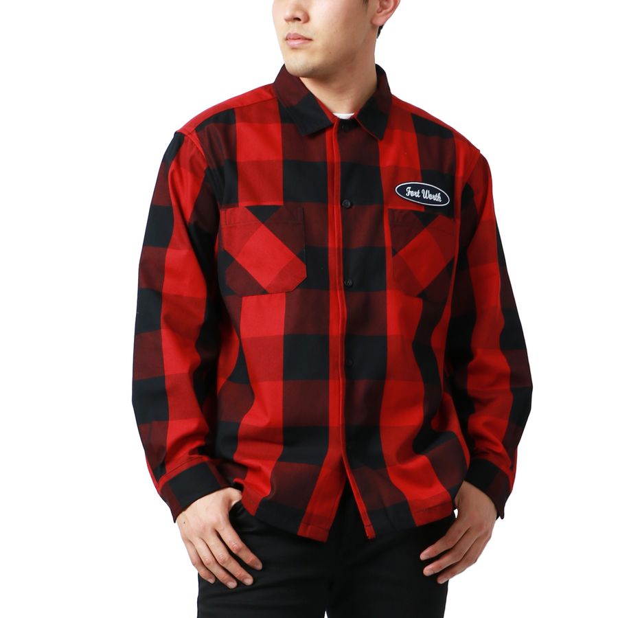 【大きいサイズ】Dickies ディッキーズ 大きいサイズ ワッペン 付き ワークシャツ チェックシャツ(6842280599)