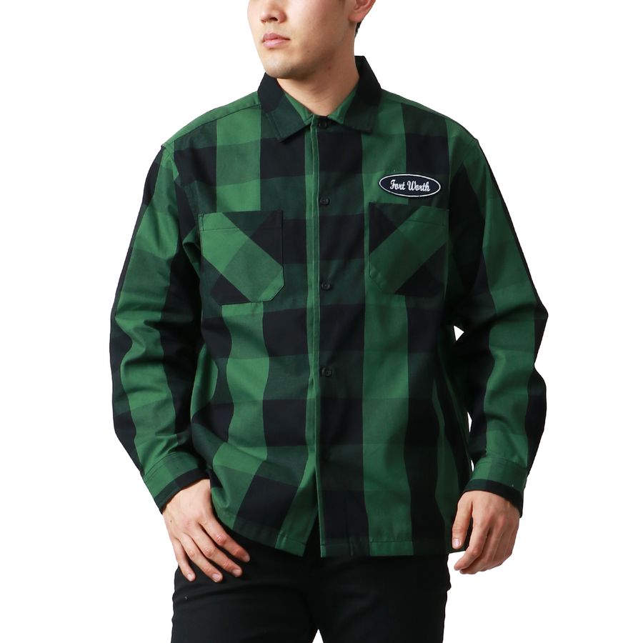 【大きいサイズ】Dickies ディッキーズ 大きいサイズ ワッペン 付き ワークシャツ チェックシャツ(6842280599)