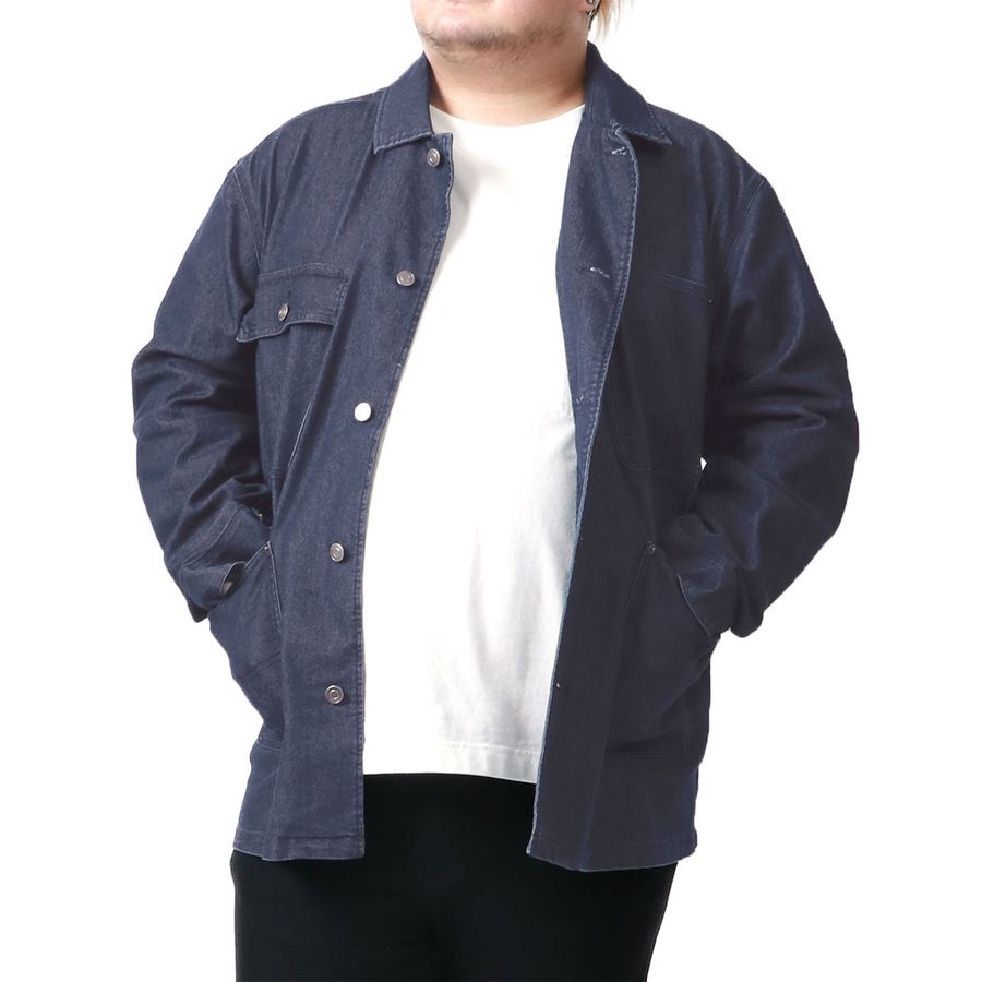 【大きいサイズ】MRU 大きいサイズ ストレッチ デニム カバーオール(6855040001)