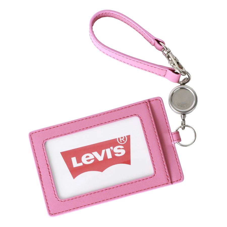 Levi's リーバイス 通勤 通学 シンプル 男女兼用 パスケース レザー 無地 定期入れ リール付き(7738990027)