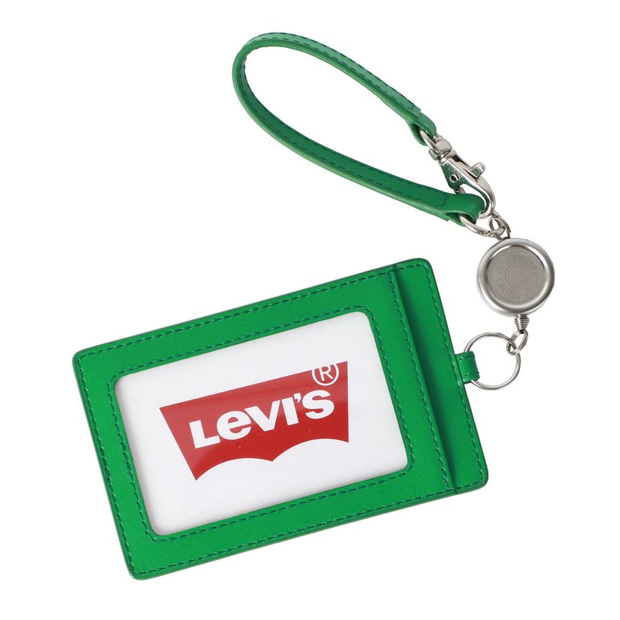 Levi's リーバイス 通勤 通学 シンプル 男女兼用 パスケース レザー 無地 定期入れ リール付き(7738990027)