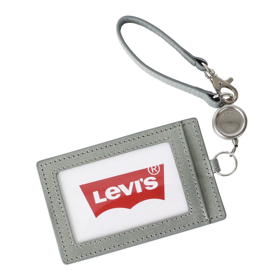 Levi's リーバイス 通勤 通学 シンプル 男女兼用 パスケース レザー 無地 定期入れ リール付き(7738990027)