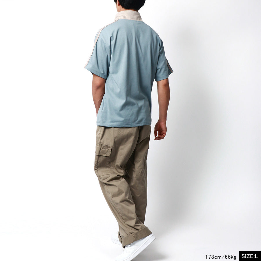 CONVERSE コンバース Tシャツ 夏 UVカット 接触冷感 半袖 ハーフジップ ストリート アメカジ カジュアル
