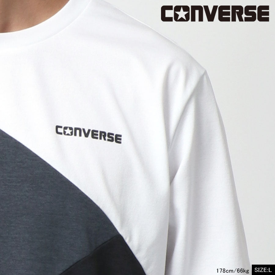 CONVERSE コンバース Tシャツ メンズ 長袖 秋冬 切替え 吸汗速乾 ロンティー ロンT（0112281198）