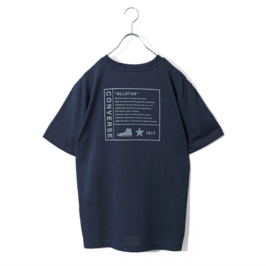 CONVERSE コンバース Tシャツ 半袖 メンズ レディース ユニセックス クルーネック ブランド ロゴ 左胸 バック プリント 吸汗速乾 UVカット 通気性（0112281269）