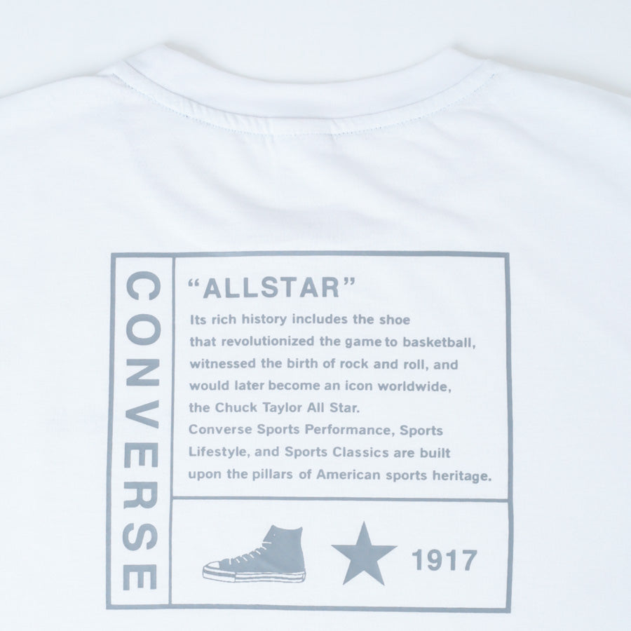 CONVERSE コンバース Tシャツ 半袖 メンズ レディース ユニセックス クルーネック ブランド ロゴ 左胸 バック プリント 吸汗速乾 UVカット 通気性（0112281269）