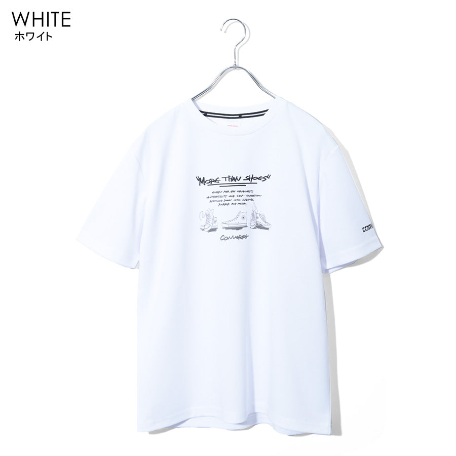 CONVERSE コンバース 接触冷感 Tシャツ 半袖 メンズ レディース ユニセックス クルーネック ブランド ロゴ フロント 袖 プリント 吸汗速乾 ドライ（0112281270）