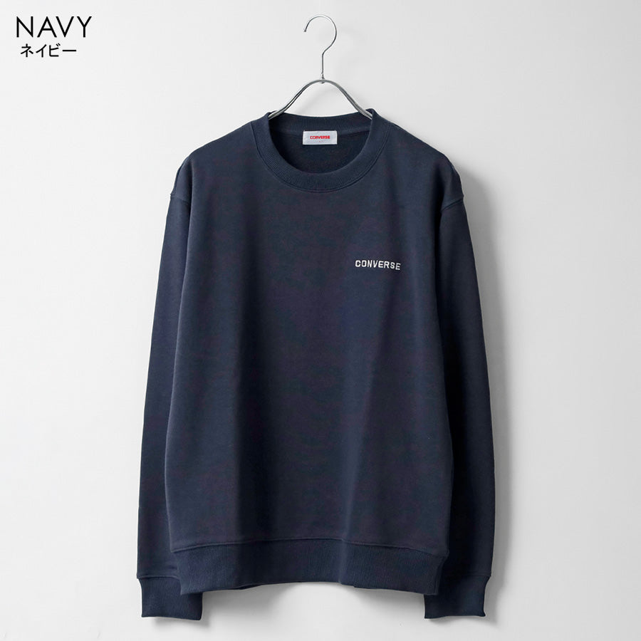 CONVERSE コンバース ワンポイント ロゴ 刺繍 裏毛 クルーネック スウェット トレーナー（0122280316）