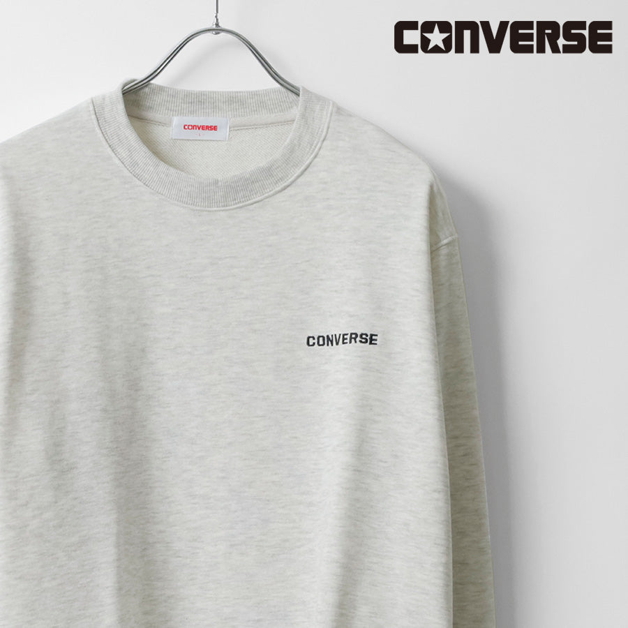 CONVERSE コンバース ワンポイント ロゴ 刺繍 裏毛 クルーネック スウェット トレーナー（0122280316）