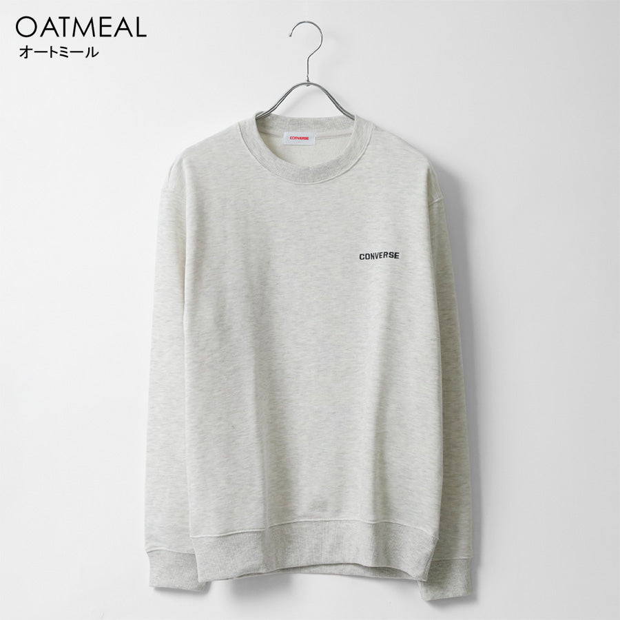 CONVERSE コンバース ワンポイント ロゴ 刺繍 裏毛 クルーネック スウェット トレーナー（0122280316）