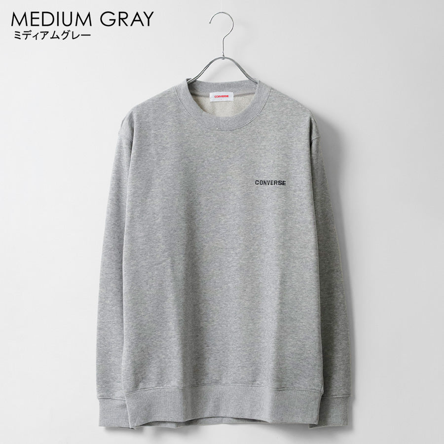 CONVERSE コンバース ワンポイント ロゴ 刺繍 裏毛 クルーネック スウェット トレーナー（0122280316）