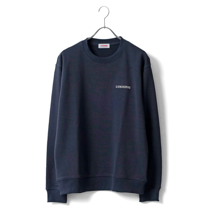 CONVERSE コンバース ワンポイント ロゴ 刺繍 裏毛 クルーネック スウェット トレーナー（0122280316）