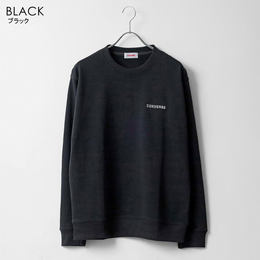 CONVERSE コンバース ワンポイント ロゴ 刺繍 裏毛 クルーネック スウェット トレーナー（0122280316）