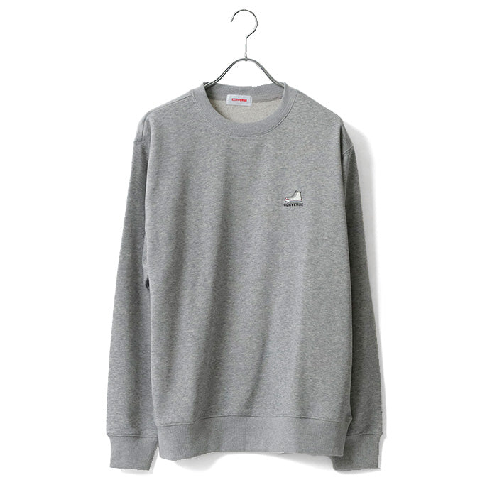 CONVERSE コンバース ワンポイント 靴 刺繍 裏毛 クルーネック スウェット トレーナー（0122280317）