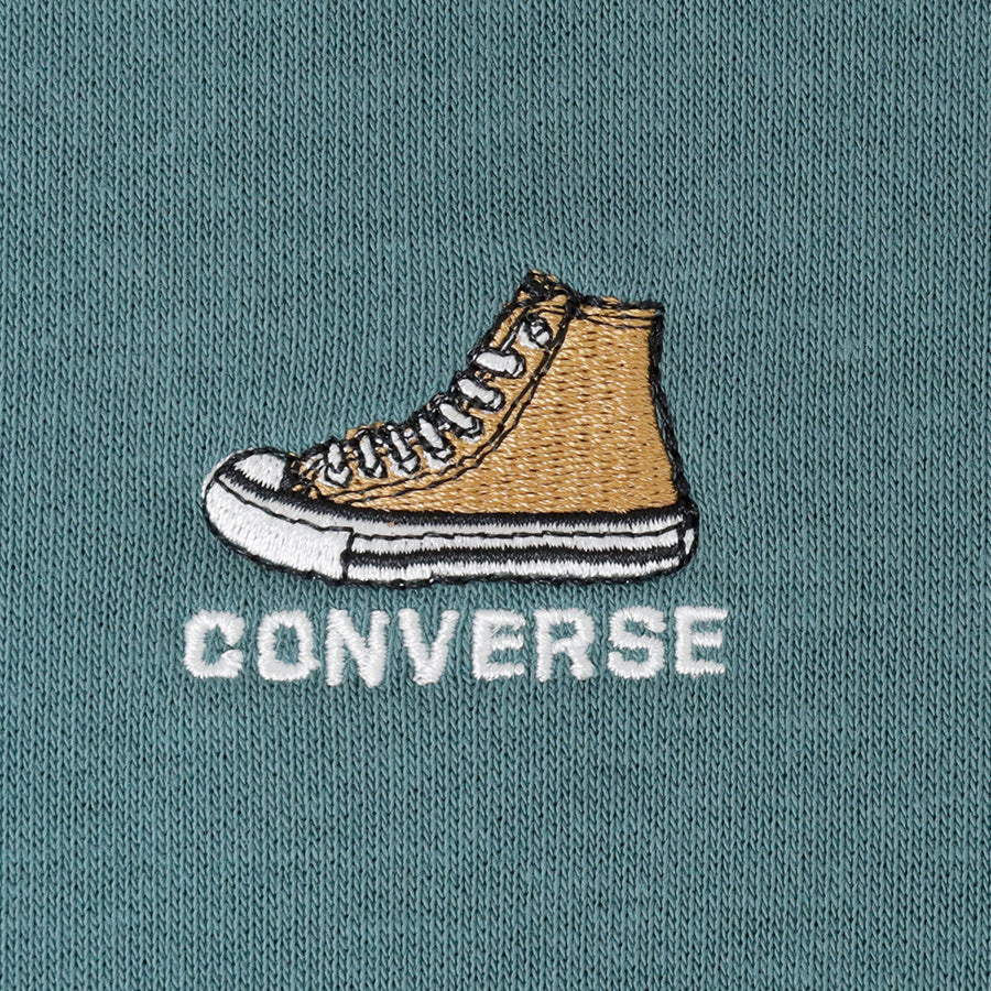 CONVERSE コンバース ワンポイント 靴 刺繍 裏毛 クルーネック スウェット トレーナー（0122280317）