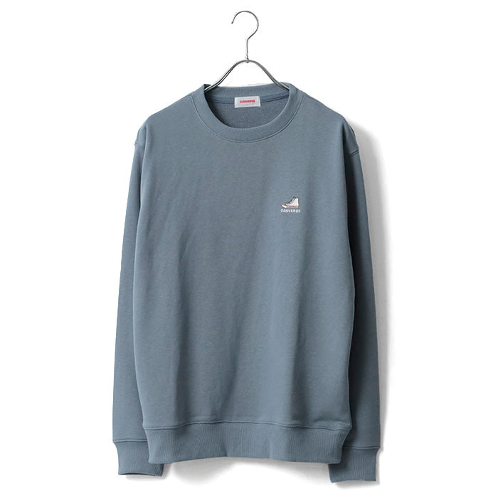CONVERSE コンバース ワンポイント 靴 刺繍 裏毛 クルーネック スウェット トレーナー（0122280317）