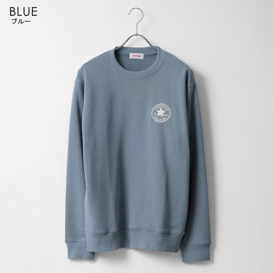 CONVERSE コンバース ワンポイント ロゴ 刺繍 裏毛 クルーネック スウェット トレーナー（0122280318）