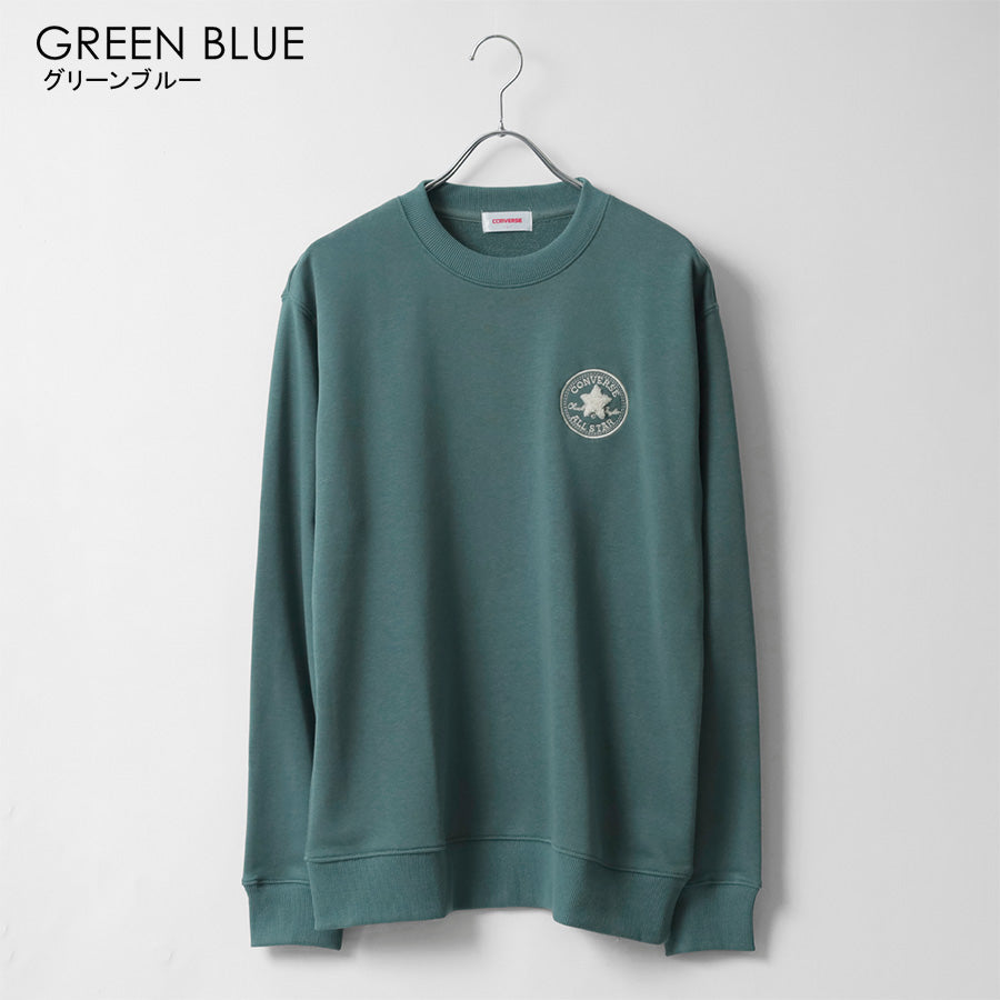 CONVERSE コンバース ワンポイント ロゴ 刺繍 裏毛 クルーネック スウェット トレーナー（0122280318）