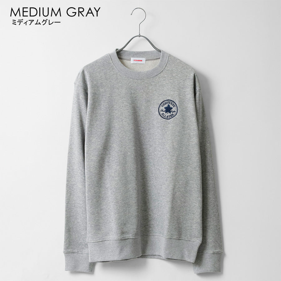 CONVERSE コンバース ワンポイント ロゴ 刺繍 裏毛 クルーネック スウェット トレーナー（0122280318）