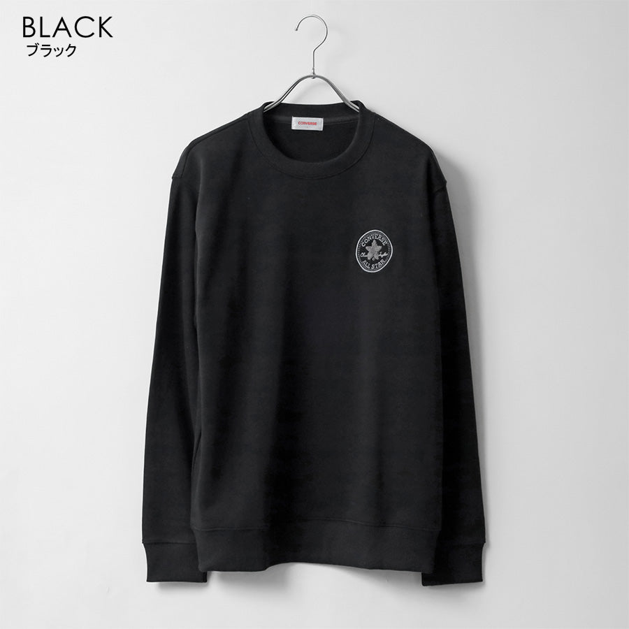 CONVERSE コンバース ワンポイント ロゴ 刺繍 裏毛 クルーネック スウェット トレーナー（0122280318）