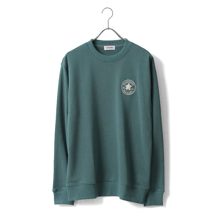 CONVERSE コンバース ワンポイント ロゴ 刺繍 裏毛 クルーネック スウェット トレーナー（0122280318）