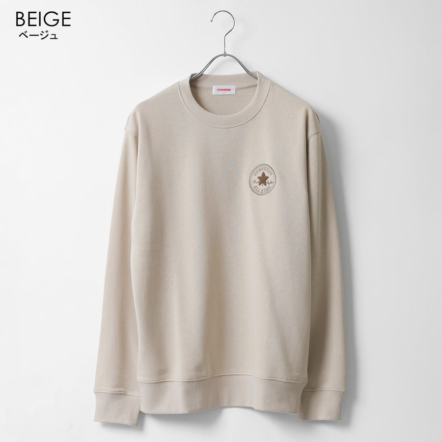 CONVERSE コンバース ワンポイント ロゴ 刺繍 裏毛 クルーネック スウェット トレーナー（0122280318）