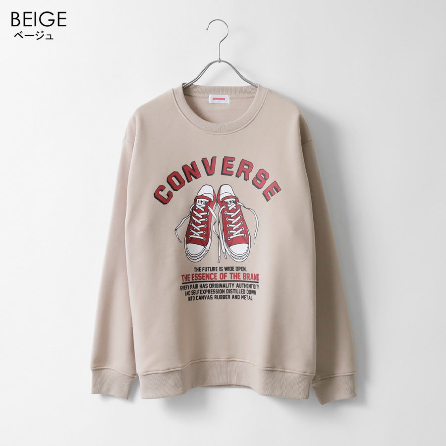 CONVERSE コンバース トレーナー メンズ レディース ユニセックス 秋冬 長袖 スウェット 無地 裏起毛 ゆったり 大きいサイズ 韓国風 ストリート系 部屋着 おしゃれ カジュアル ブランド シューズ ロゴ（0122280328）