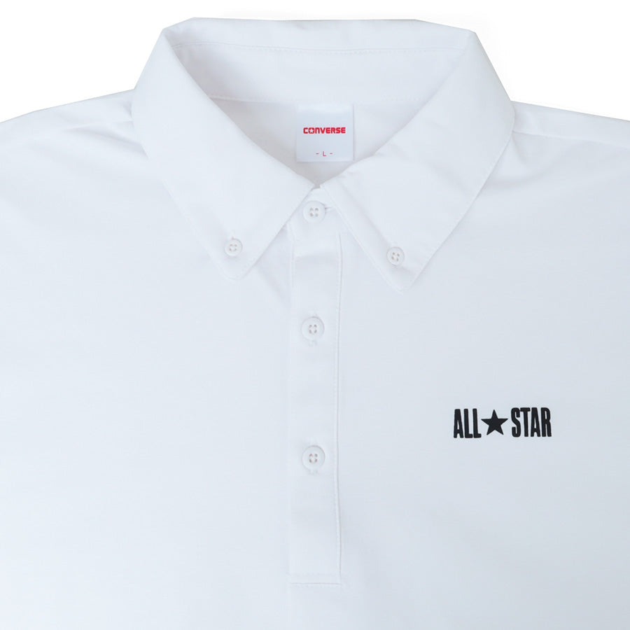 CONVERSE コンバース ポロシャツ 半袖 メンズ レディース ユニセックス ドライ ボタンダウン BD ブランド ロゴ プリント 吸水速乾 スポーツ オフィスカジュアル（0142280189）
