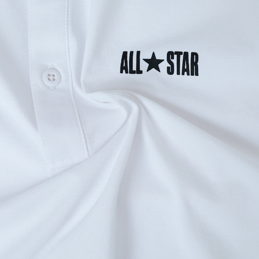 CONVERSE コンバース ポロシャツ 半袖 メンズ レディース ユニセックス ドライ ボタンダウン BD ブランド ロゴ プリント 吸水速乾 スポーツ オフィスカジュアル（0142280189）