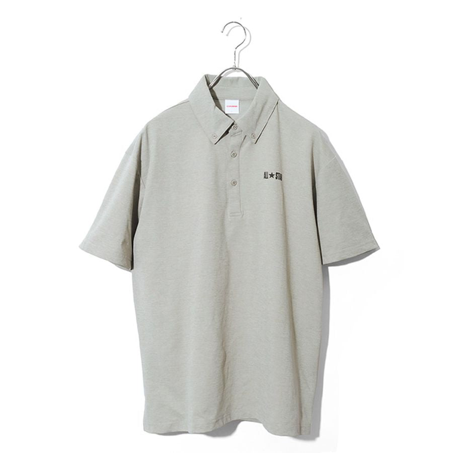 CONVERSE コンバース ポロシャツ 半袖 メンズ レディース ユニセックス ドライ ボタンダウン BD ブランド ロゴ プリント 吸水速乾 スポーツ オフィスカジュアル（0142280189）