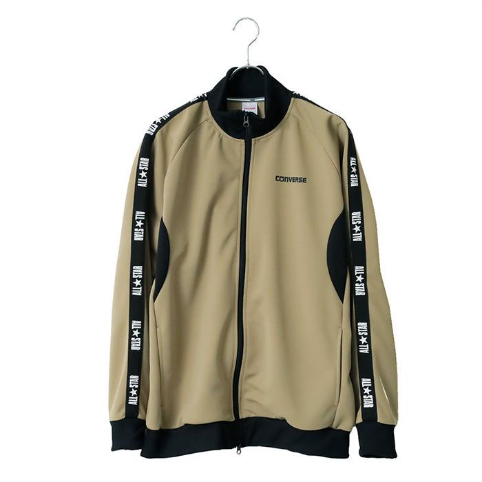 CONVERSE コンバース トラックジャケット 吸汗速乾 ロゴラインテープ ジャージ上 ジャージジャケット 運動 ジョギング ランニング スポーツ ペアルック メンズ レディース ユニセックス（0172280297）