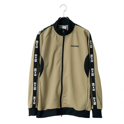 CONVERSE コンバース トラックジャケット 吸汗速乾 ロゴラインテープ ジャージ上 ジャージジャケット 運動 ジョギング ランニング スポーツ ペアルック メンズ レディース ユニセックス（0172280297）