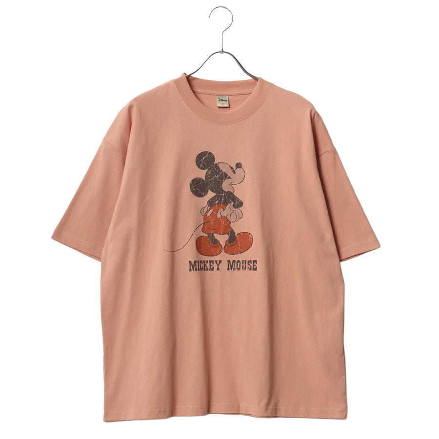 Disney ディズニー ミッキーマウス Tシャツ 半袖 メンズ レディース ユニセックス キャラクター ヴィンテージ調 プリント ラグラン 綿100％（0112281239）