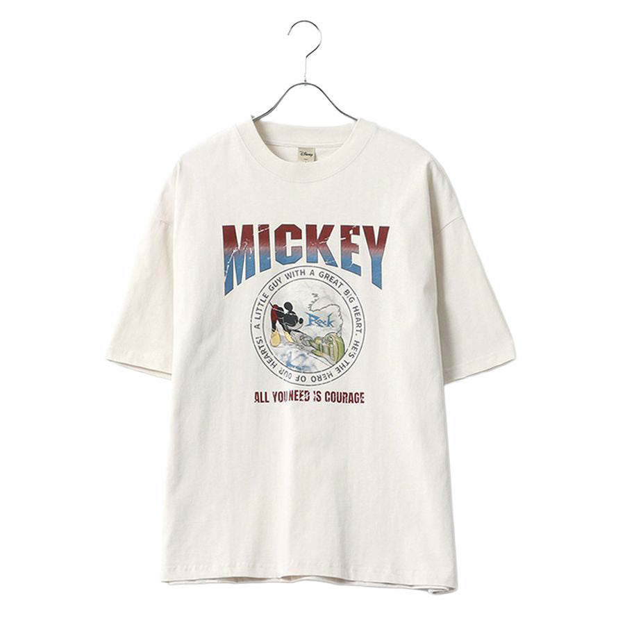 Disney ディズニー Tシャツ 半袖 メンズ レディース ユニセックス キャラクター 綿100％ 春夏 大きいサイズ ヴィンテージ風 プリント ティーシャツ ロック バンド ピグメント加工 ROCK（0112281249）