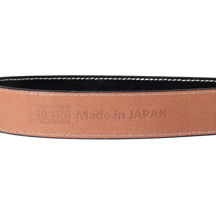 EDWIN エドウィン 35mm ステッチベルト メンズ 日本製 メイドインジャパン 牛革 本革 ブランド ビジネス カジュアル ジーンズ スクエアバックル バックル交換可 サイズ調整可 バックル刻印 全長110cm 大きいサイズ（7717840007）