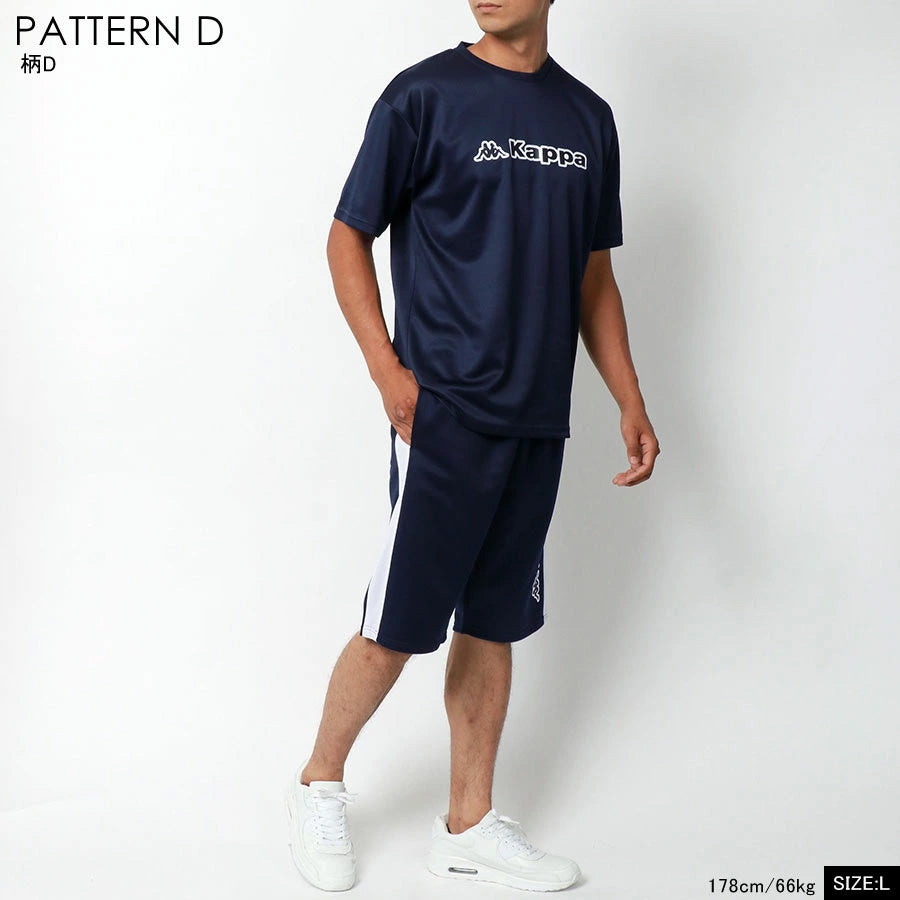 Kappa カッパ スポーツウェア 上下 メンズ 半袖 大きいサイズ ブランド ゆったり セットアップ ジムウェア ヨガウェア フィットネス エクササイズ ジョギング（0162520007）