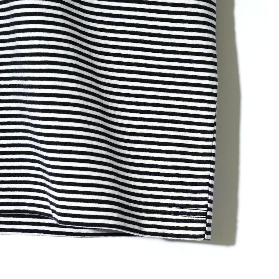 ヒヤロン 接触冷感 Tシャツ 半袖 ボーダー メンズ レディース ユニセックス クルーネック ポケット付き ポケT ひんやり 涼しい(0111690023)