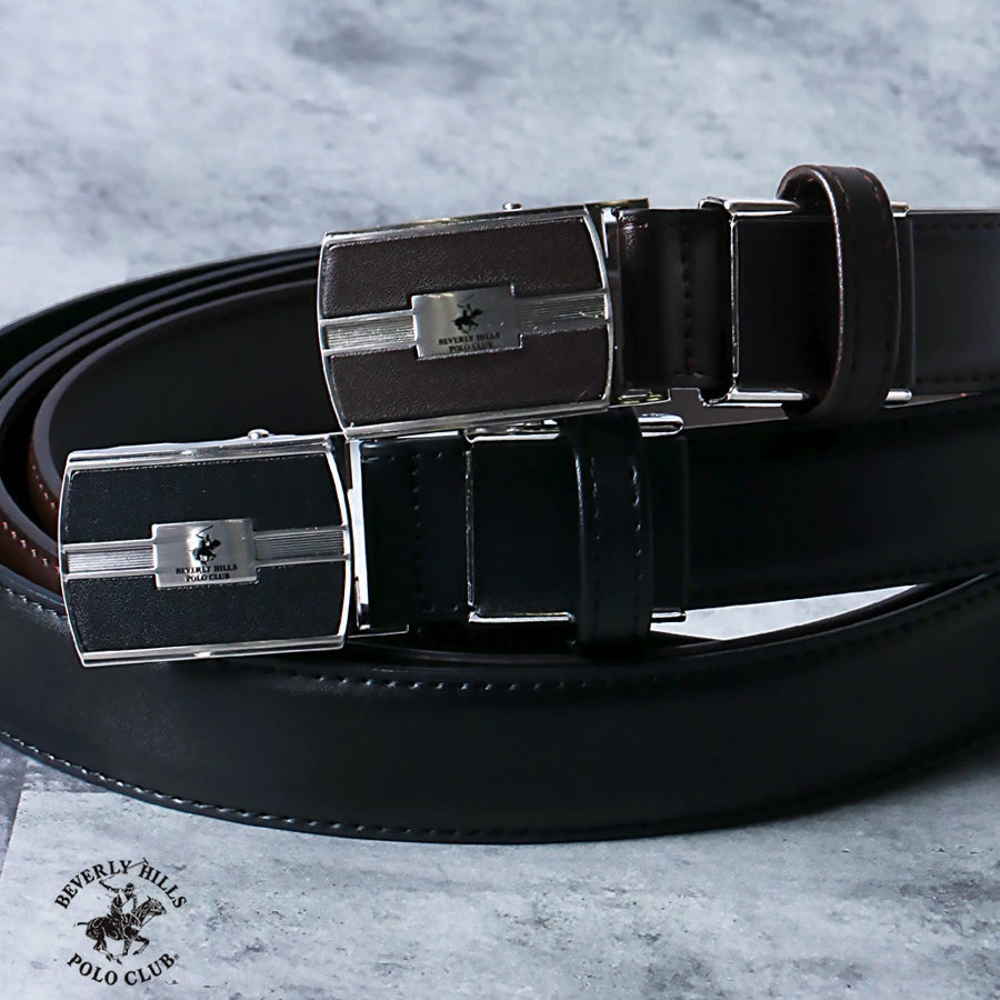BEVERLY HILLS POLO CLUB ビバリーヒルズポロクラブ ベルト メンズ レザー 全長110cm 伸びるベルト 伸縮ベルト フィットバックル式 ブランド 革ベルト ビジネス カジュアル シンプル（7718490287）