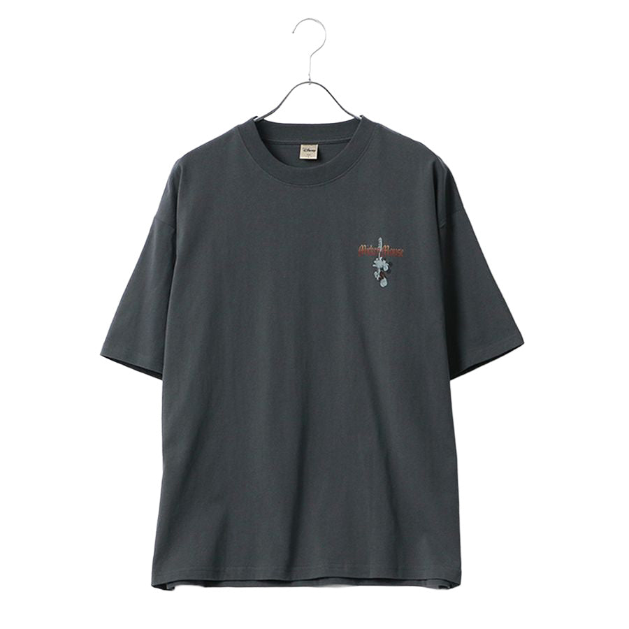 Disney ディズニー Tシャツ 半袖 メンズ レディース ユニセックス キャラクター 綿100％ 春夏 大きいサイズ ヴィンテージ風 プリント ティーシャツ ロック バンド ピグメント加工 ROCK（0112281249）