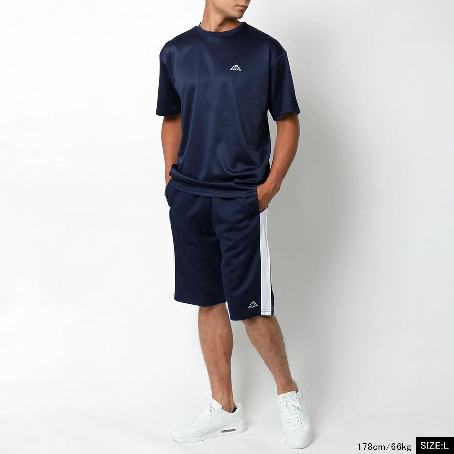 Kappa カッパ スポーツウェア 上下 メンズ 半袖 大きいサイズ ブランド ゆったり セットアップ ジムウェア ヨガウェア フィットネス エクササイズ ジョギング（0162520007）