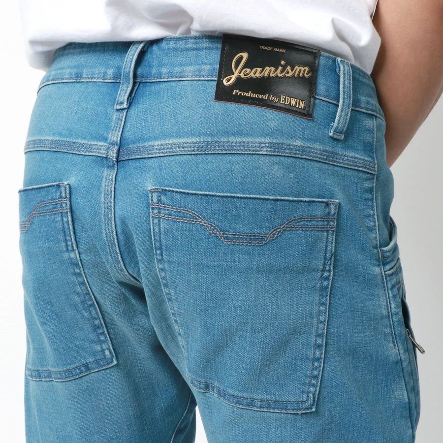 Jeanism EDWIN ジーニズム エドウィン カーゴパンツ ジーンズ メンズ デニムパンツ ジーパン スリム ゆったり アメカジ ストレッチ 大きいサイズ 3D 立体裁断 レギュラーパンツ ズボン ウォッシュ加工 テーパード（4171500018）